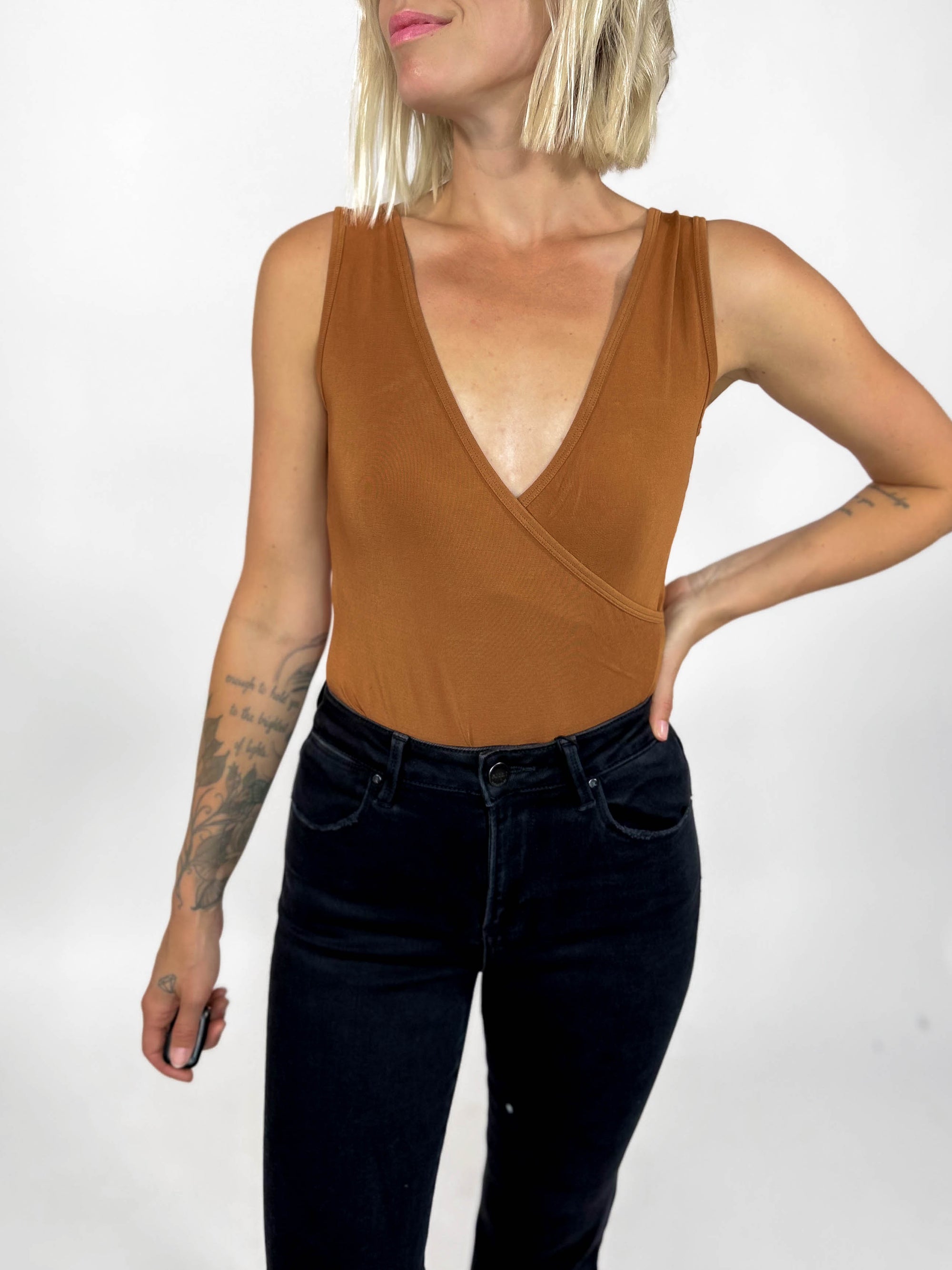 C'est Moi Bamboo Wrap Bodysuit- GINGER-FINAL SALE