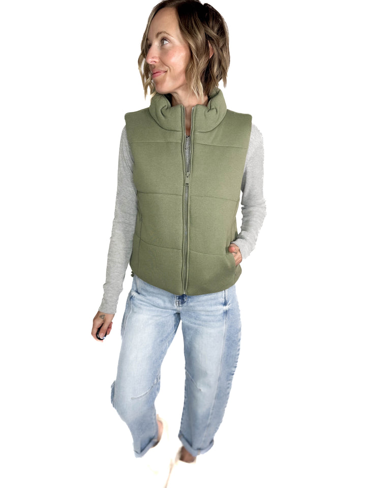 Erica Classic Puffer Vest- SAGE