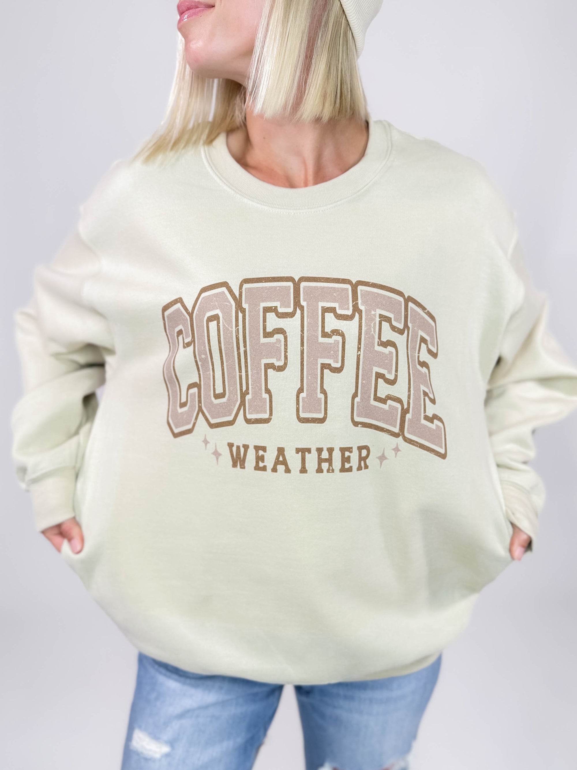 Coffee Weather Crewneck- SAND