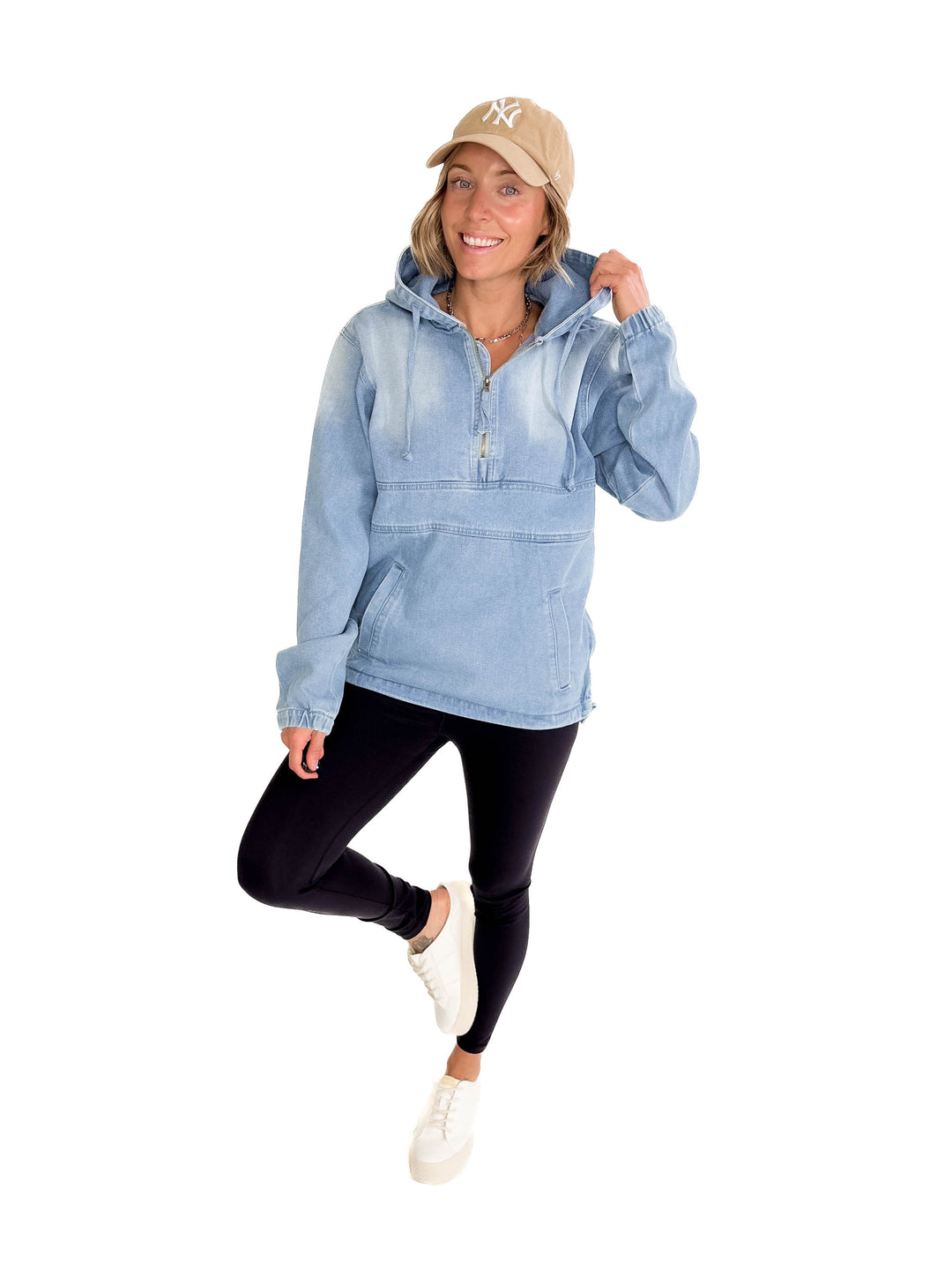 Bex Denim Hoodie Jacket- LIGHT WASH