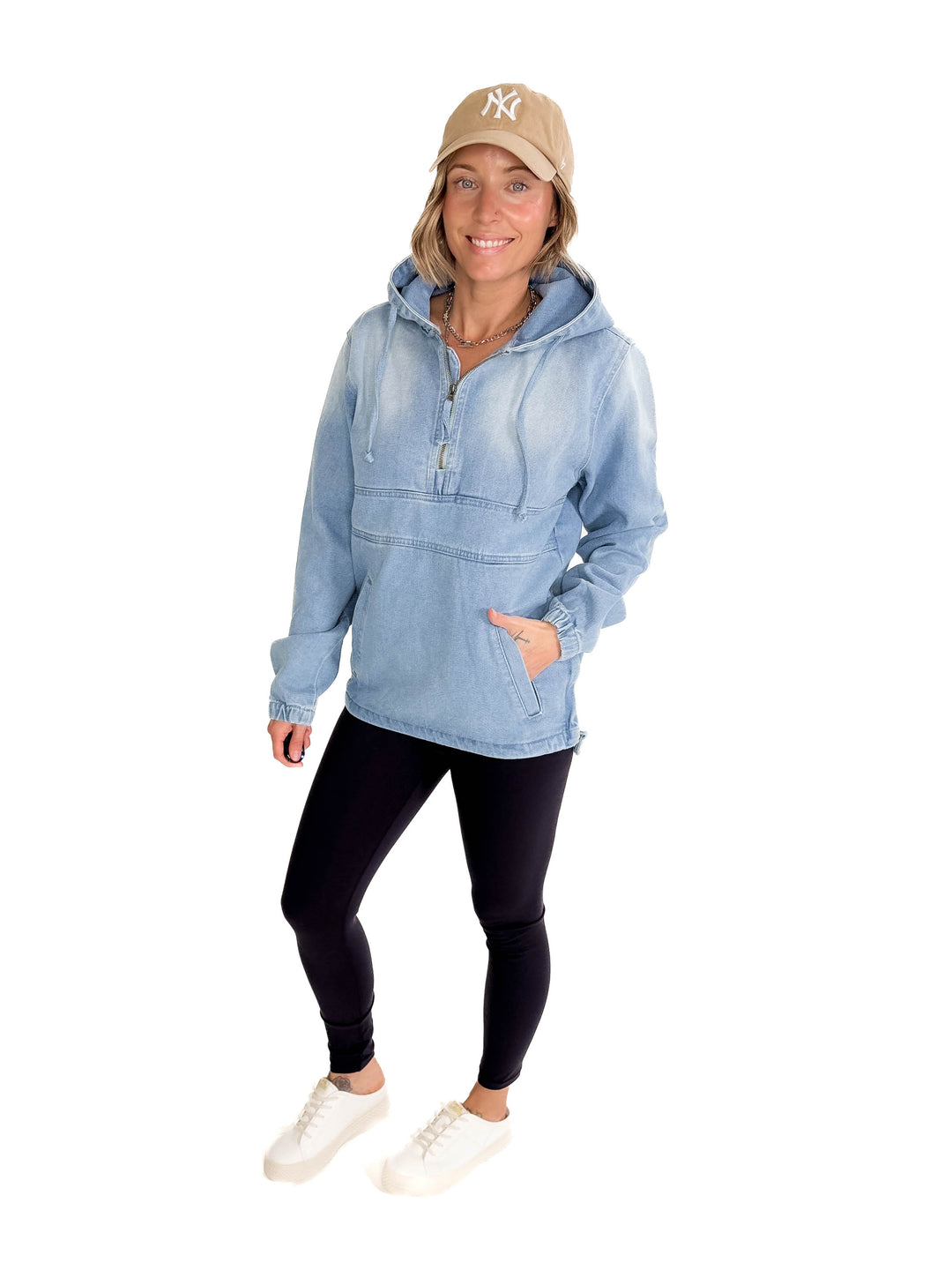 Bex Denim Hoodie Jacket- LIGHT WASH