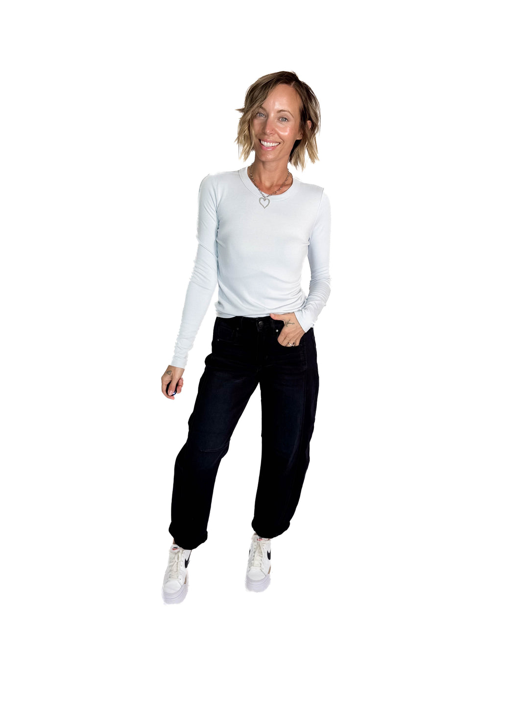 Elaina Ultra Soft Crewneck Long Sleeve- BABY BLUE