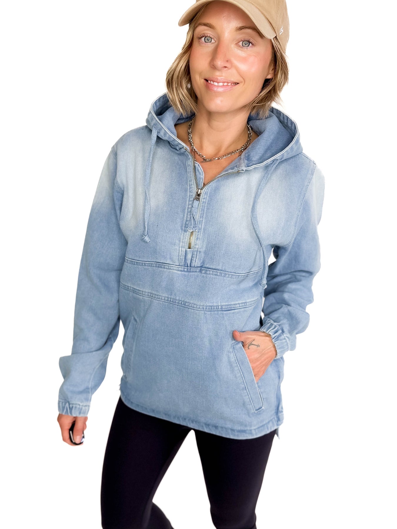 Bex Denim Hoodie Jacket- LIGHT WASH – Timber + Gray
