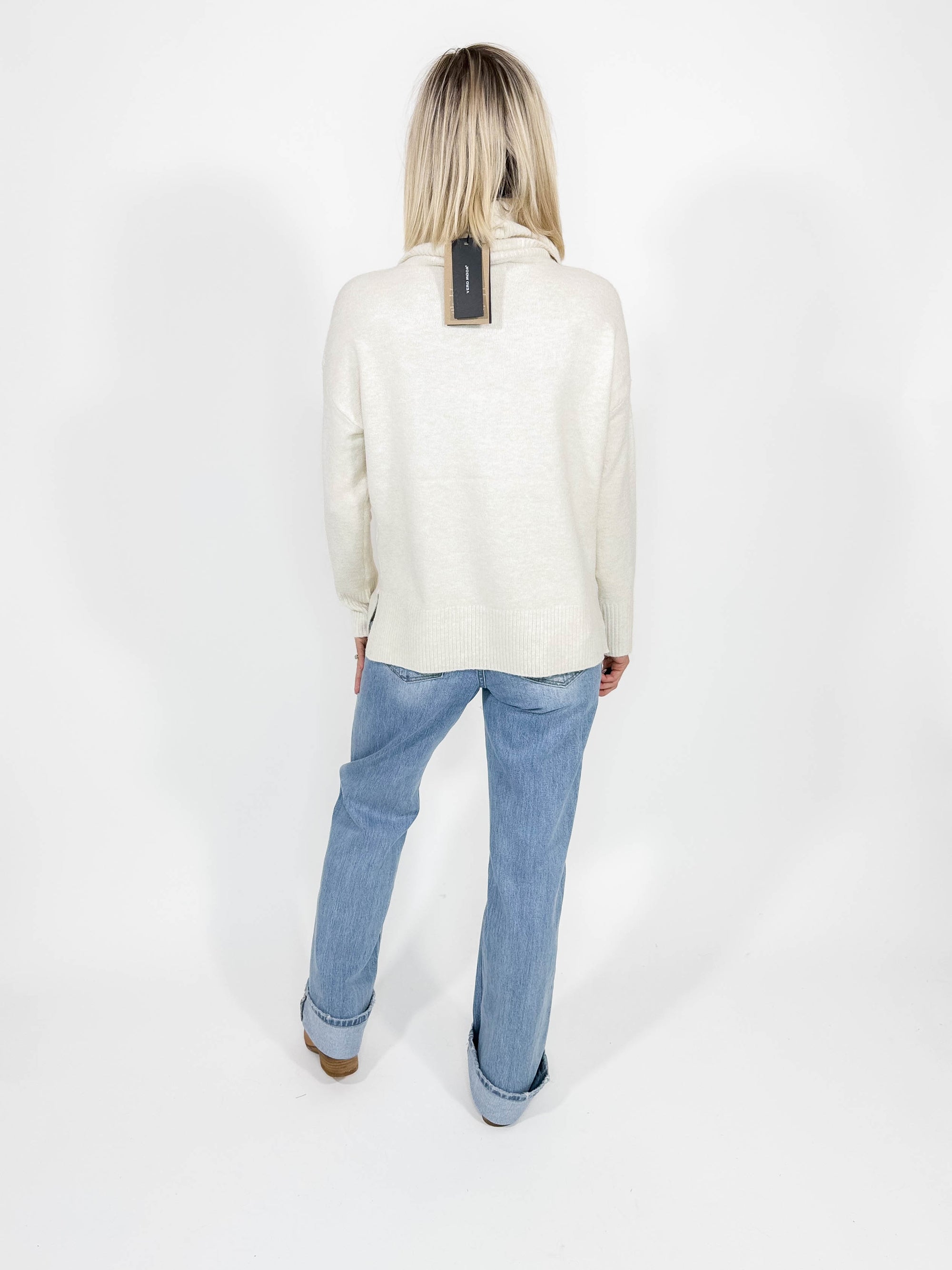 VERO MODA Doffy Cowlneck Sweater- BIRCH-FINAL SALE