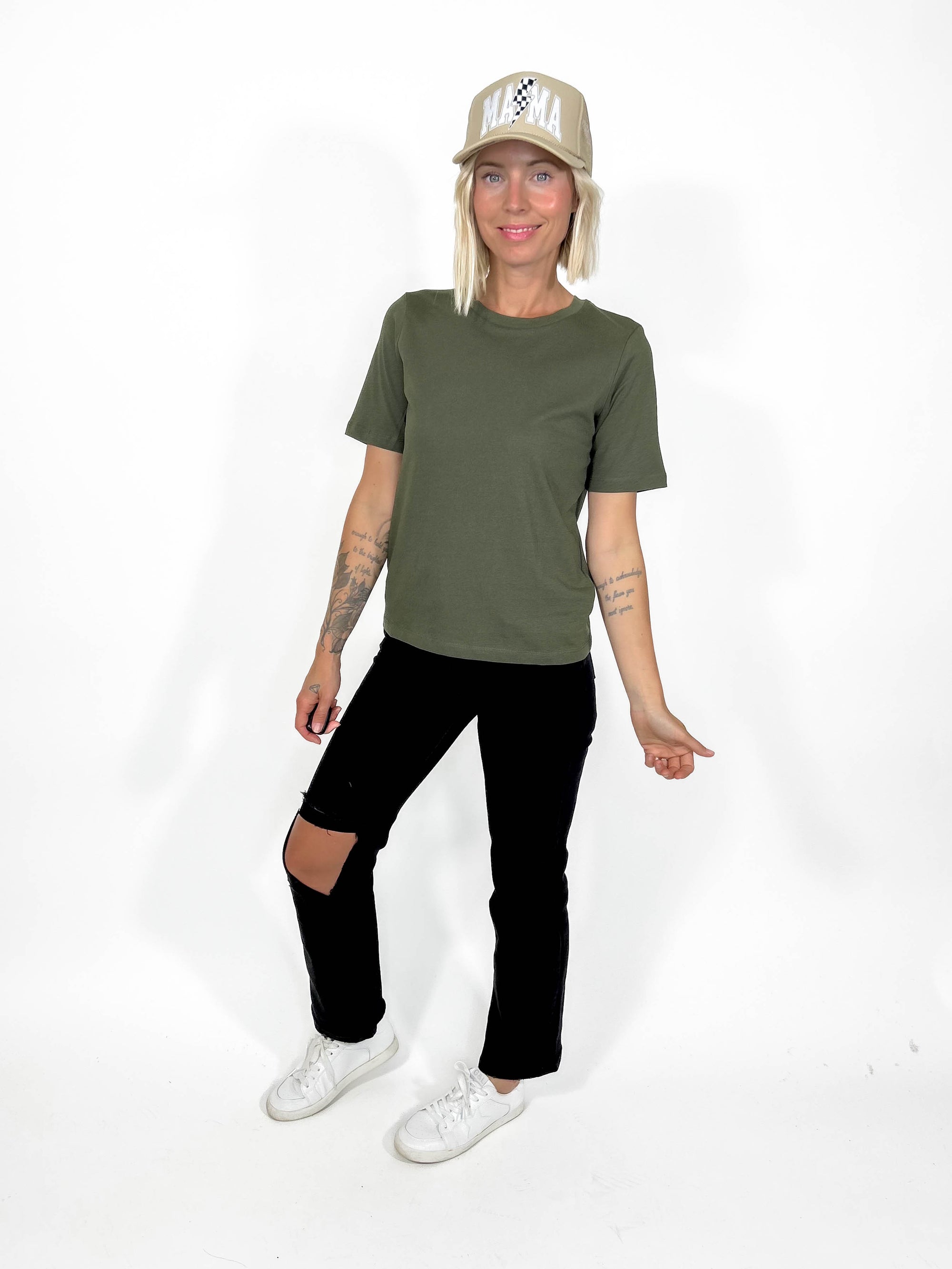 Teddy Short Sleeve Tee- DEEP OLIVE-FINAL SALE