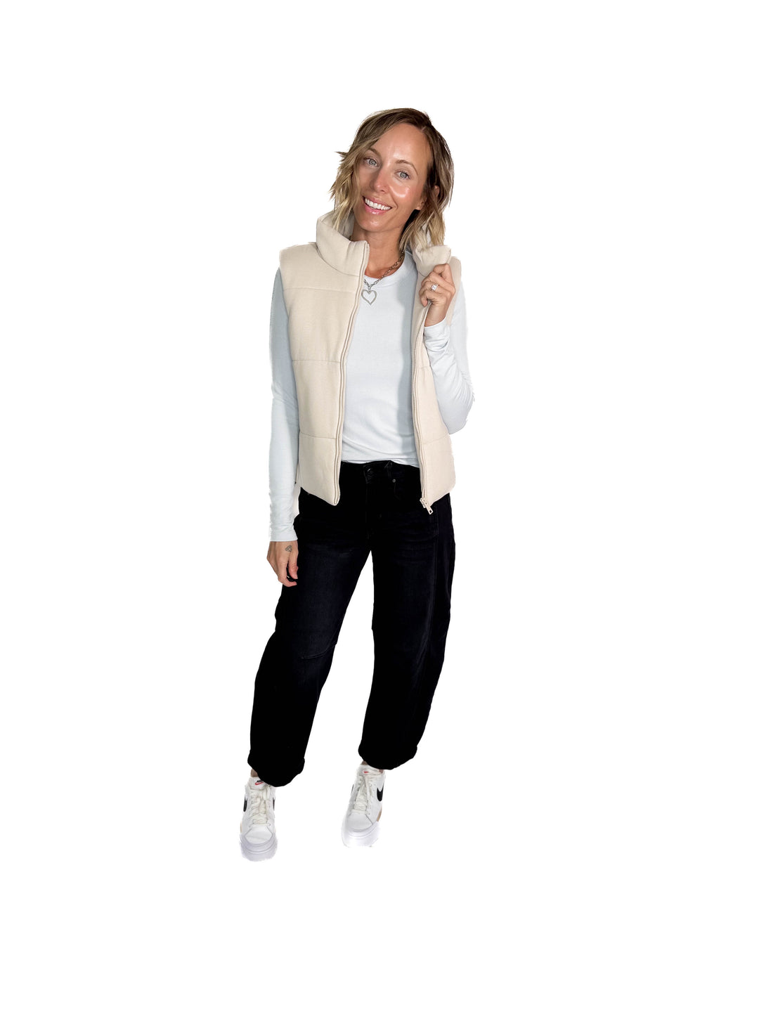 Erica Classic Puffer Vest- BEIGE