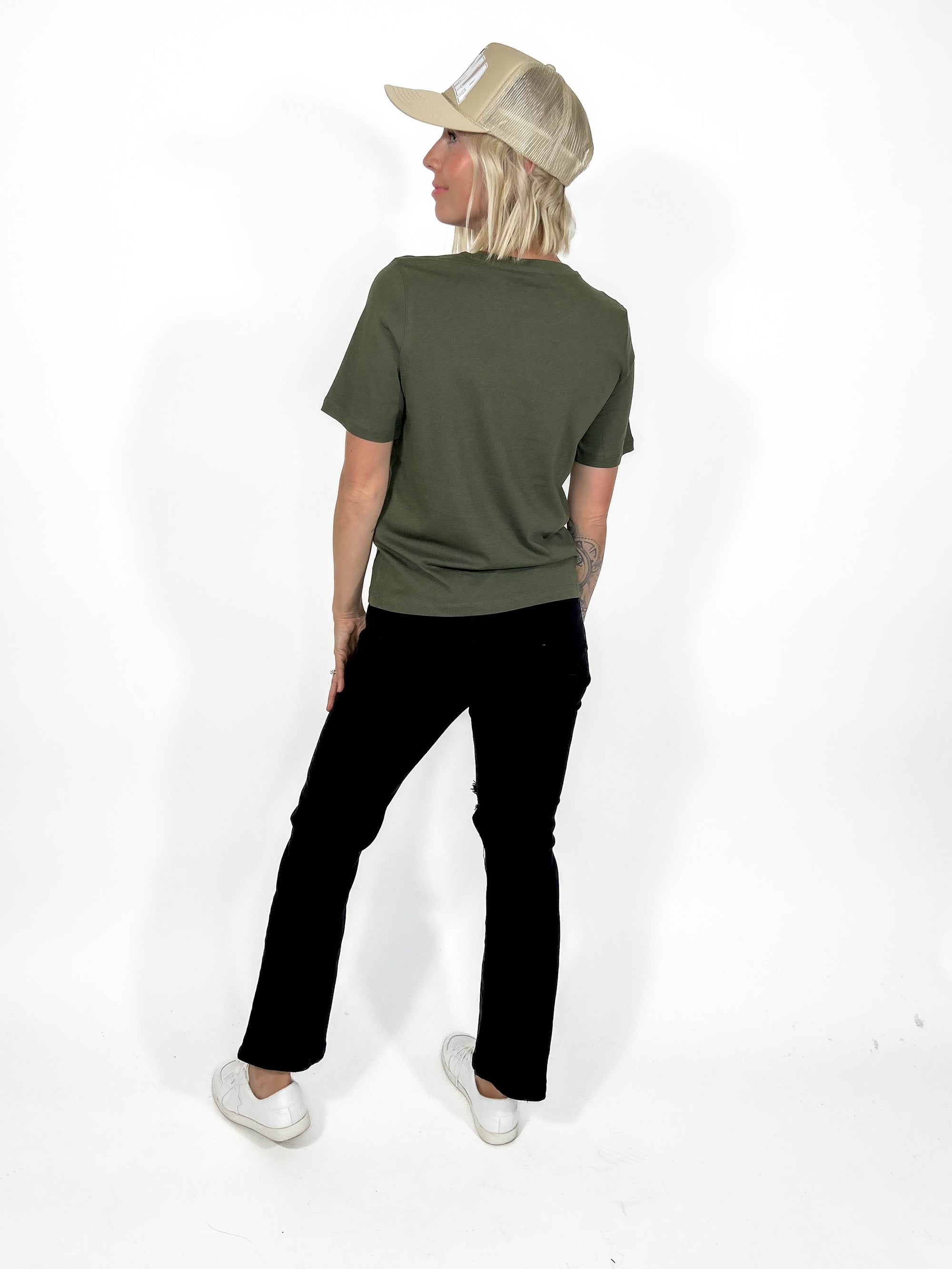 Teddy Short Sleeve Tee- DEEP OLIVE-FINAL SALE