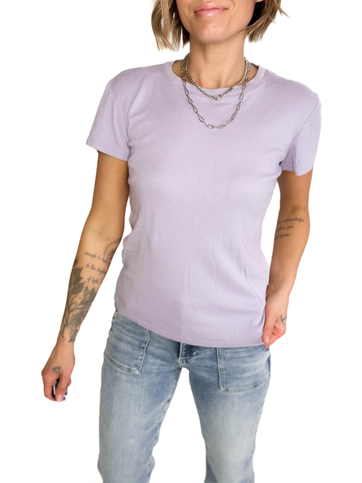 Shalena Soft Cotton Blend Tee- IRIS-FINAL SALE
