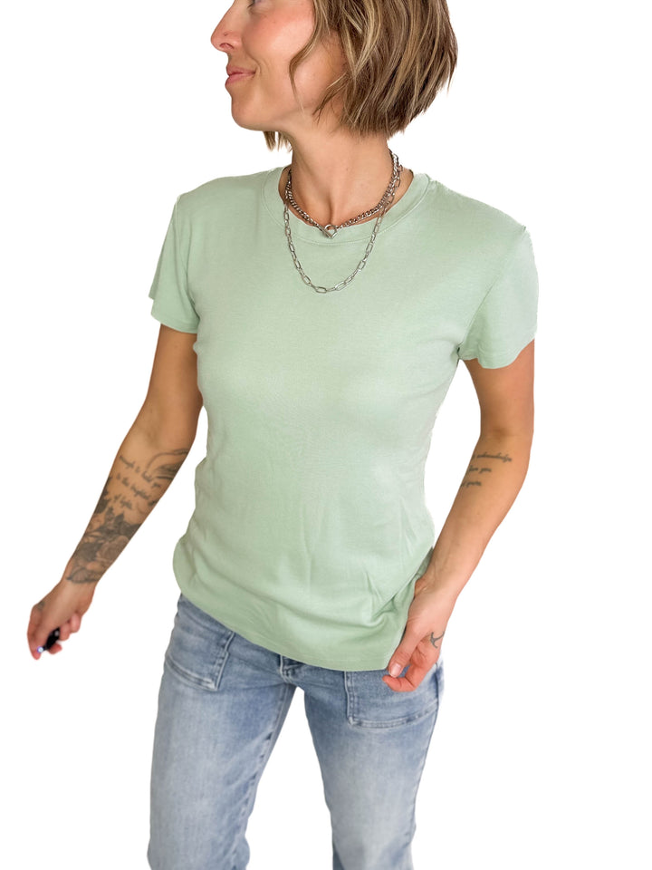 Shalena Soft Cotton Blend Tee- JADE-FINAL SALE