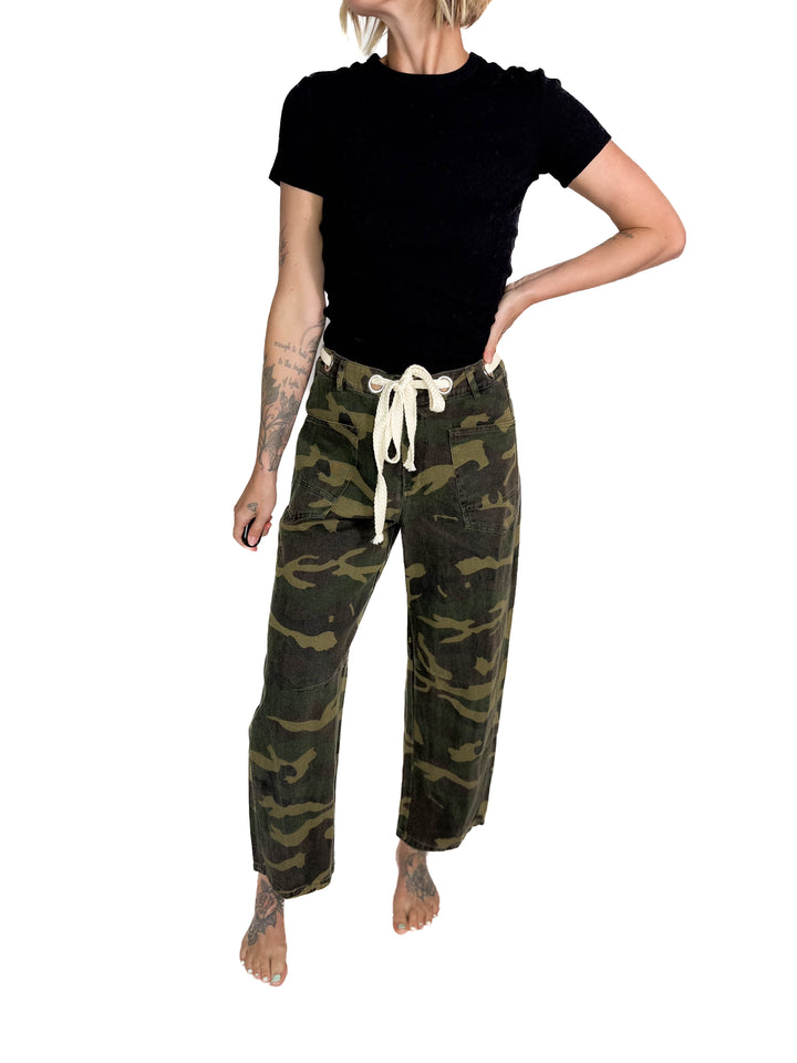 Jeremy Camo Relaxed Fit Rope String Pants- CAMO