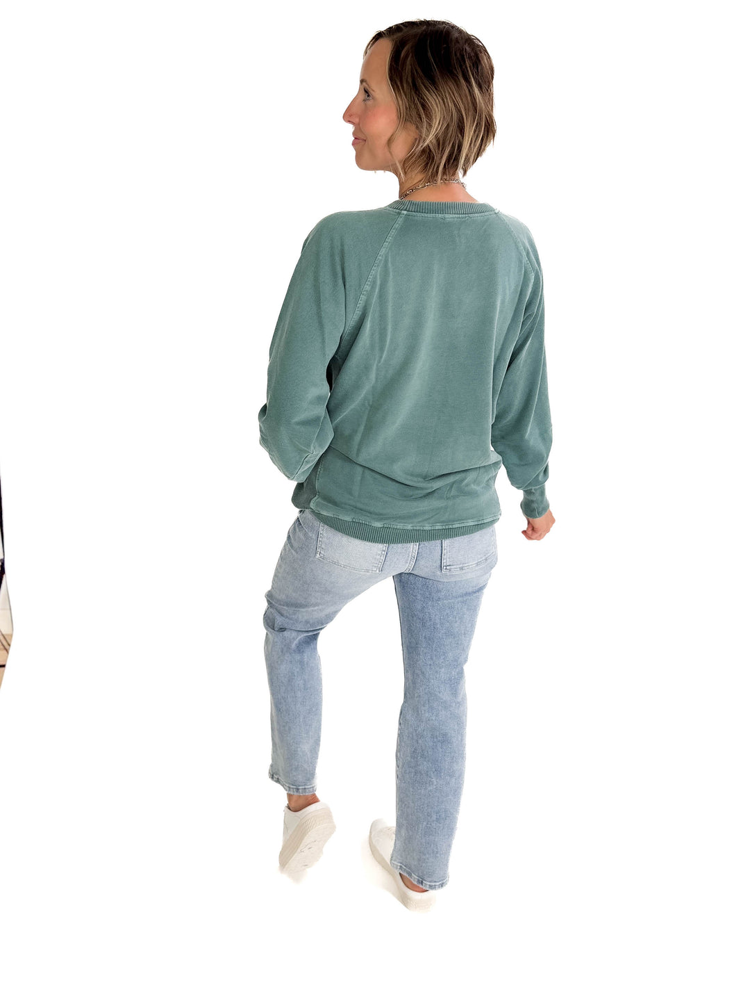 Lux French Terry Pullover- HUNTER GREEN-FINAL SALE