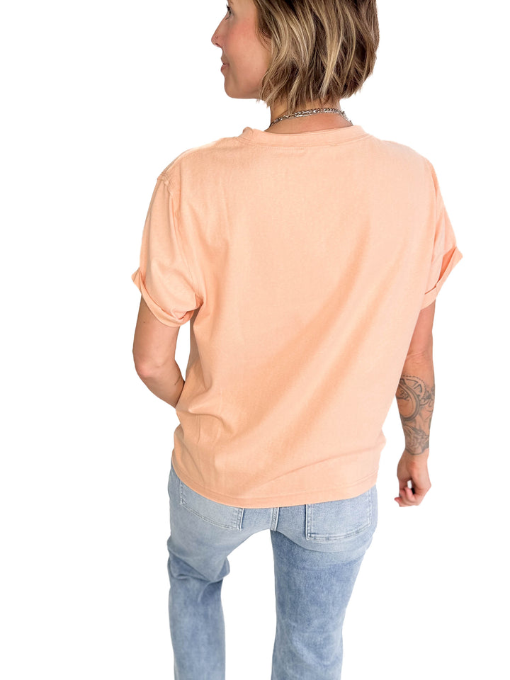 Tali Soft Cotton Blend Short Sleeve Tee- PEACHES-FINAL SALE