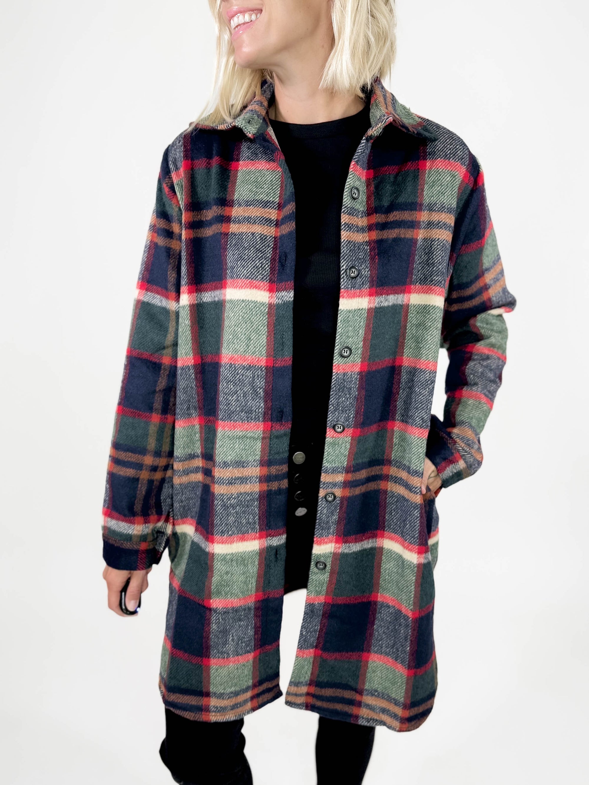 Renfrew Plaid Shacket- GREEN/NAVY- **PREORDER SEPT 30th**