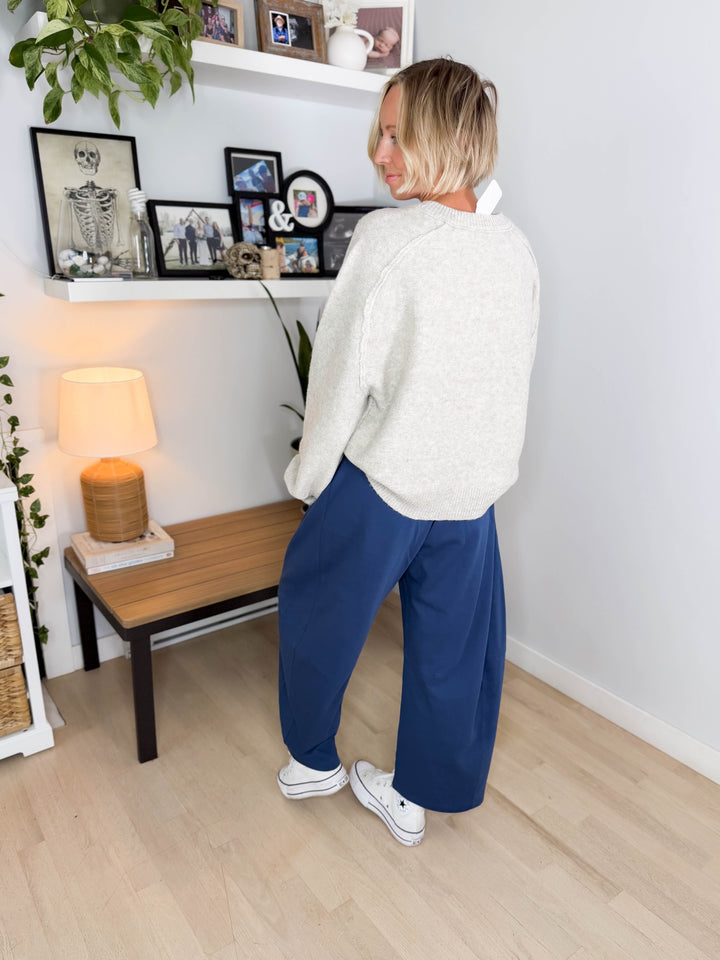 Gianna Knit Henley Sweater- MUSHROOM