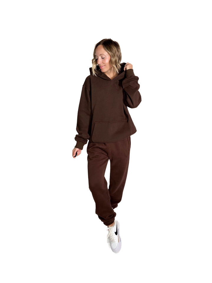 Dami Cloud Fleece Hoodie- DARK BROWN