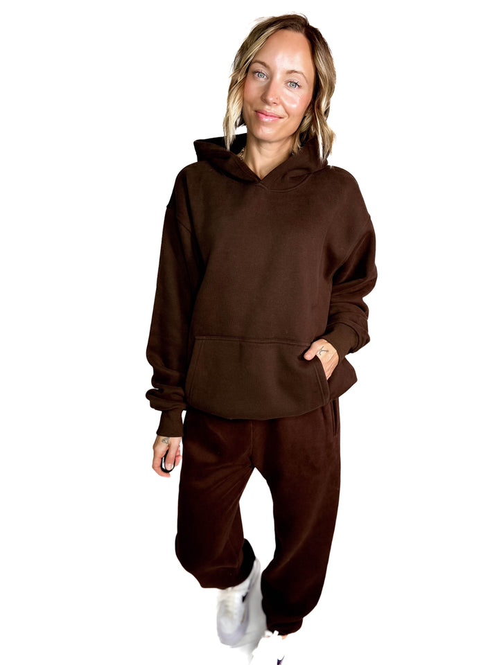 Dami Cloud Fleece Sweatpants- DARK BROWN