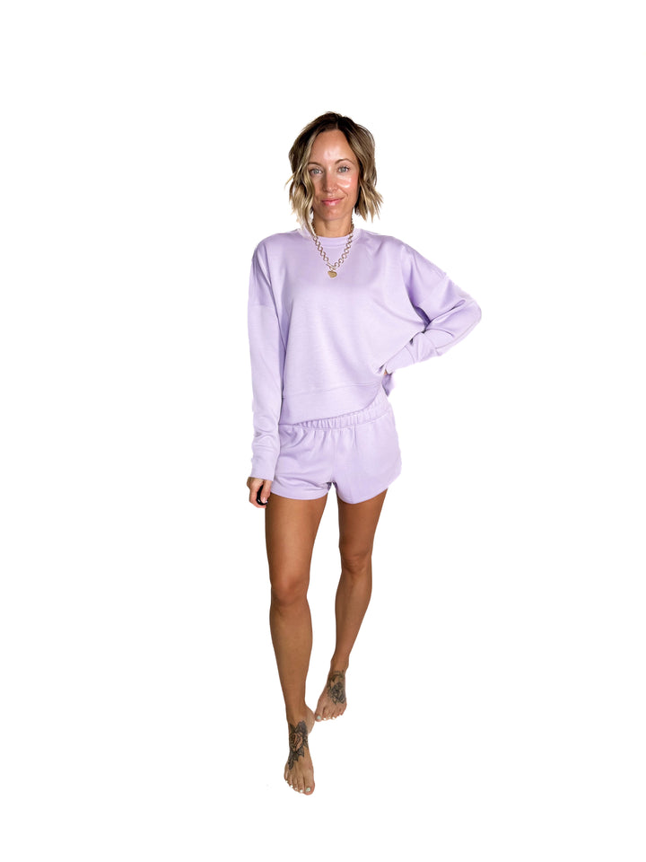 Kate Scuba Shorts Short Set- LILAC