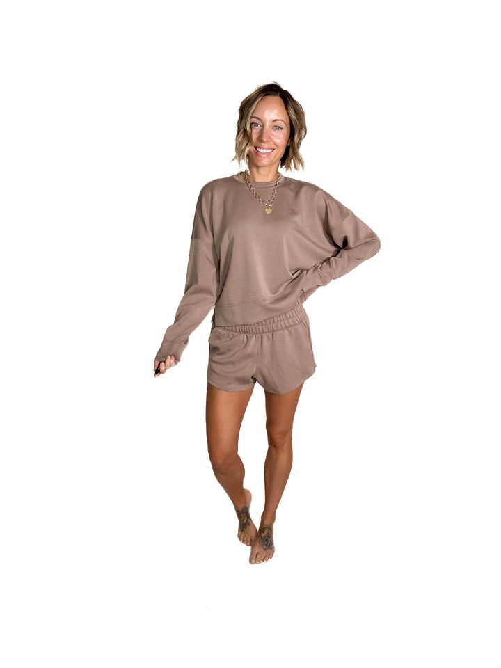 Kate Scuba Shorts Short Set- COCOA