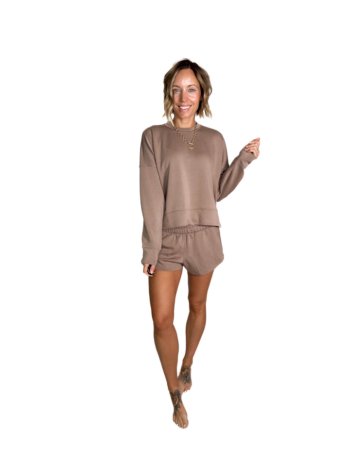 Kate Scuba Shorts Short Set- COCOA