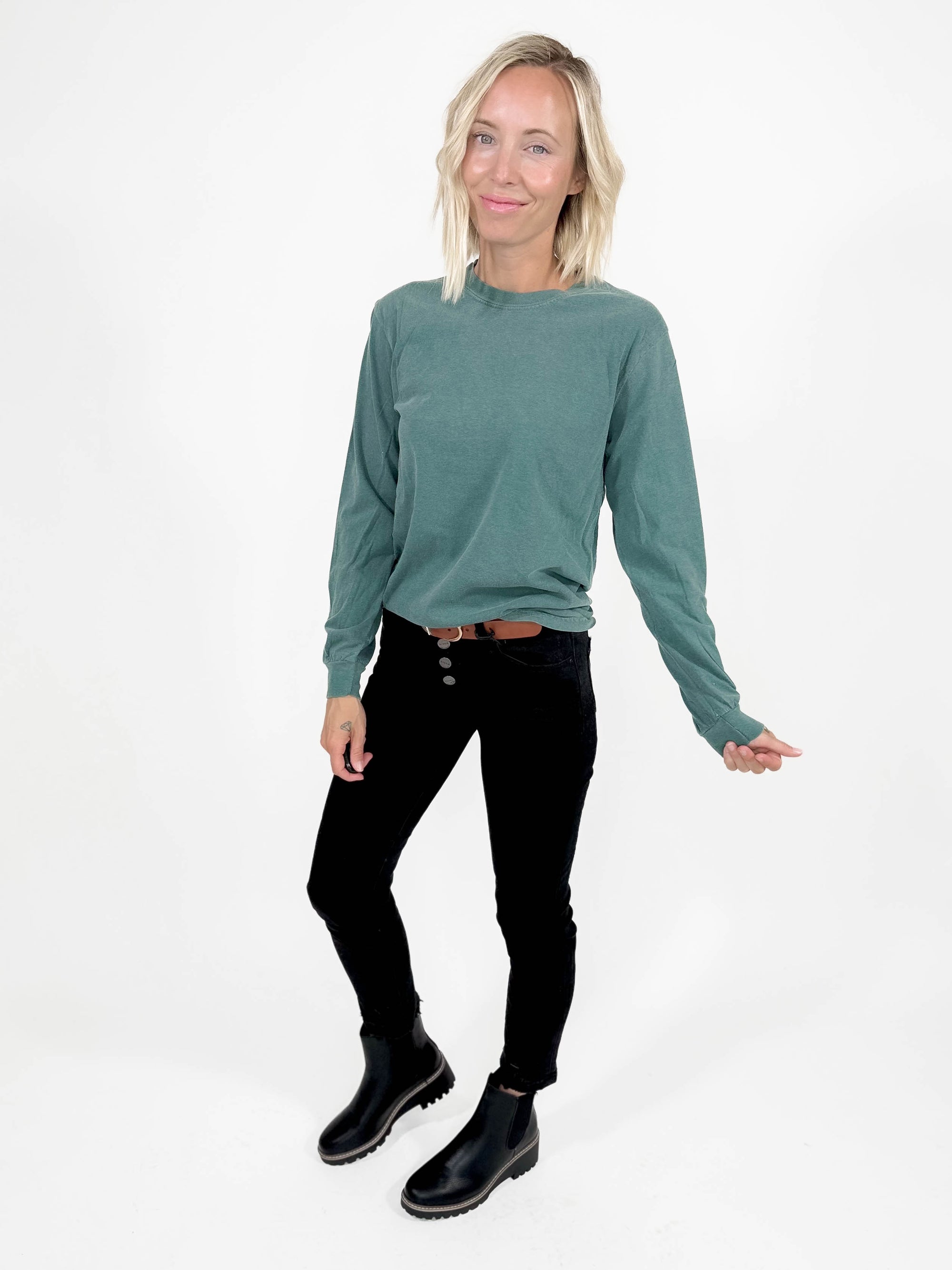 T+G Classic Washed Long Sleeve- SPRUCE