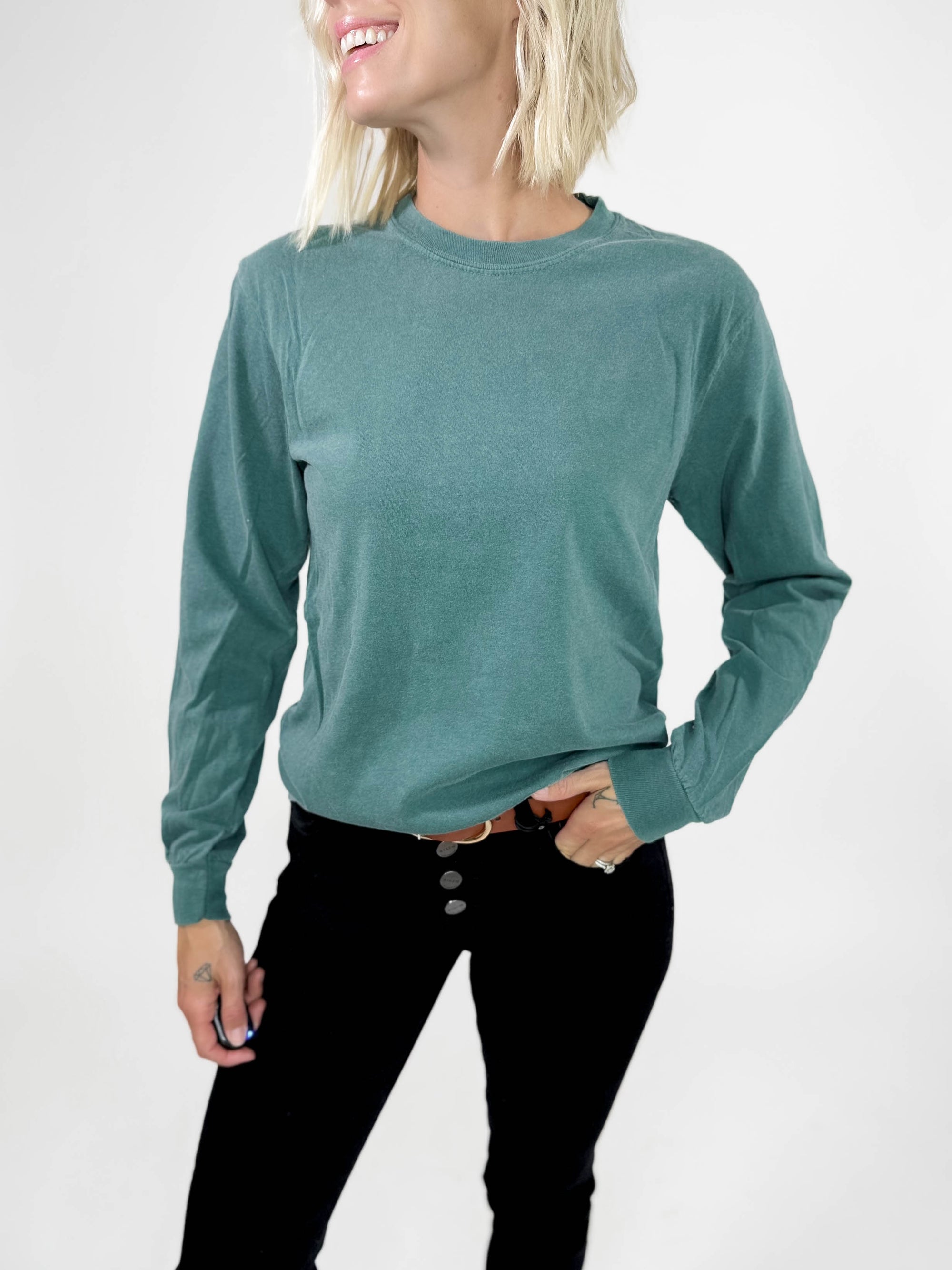 T+G Classic Washed Long Sleeve- SPRUCE