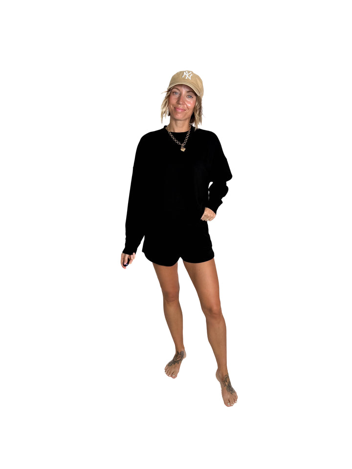 Kate Scuba Shorts Short Set- BLACK