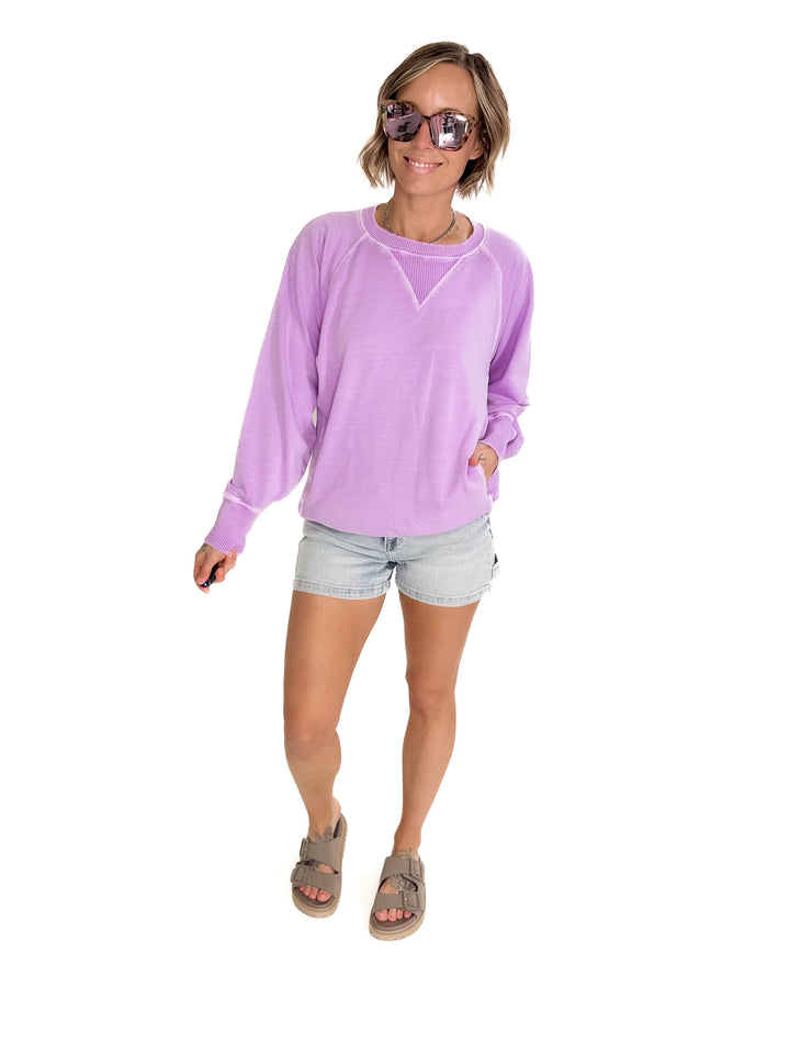 Lux French Terry Pullover- LAVENDER-FINAL SALE