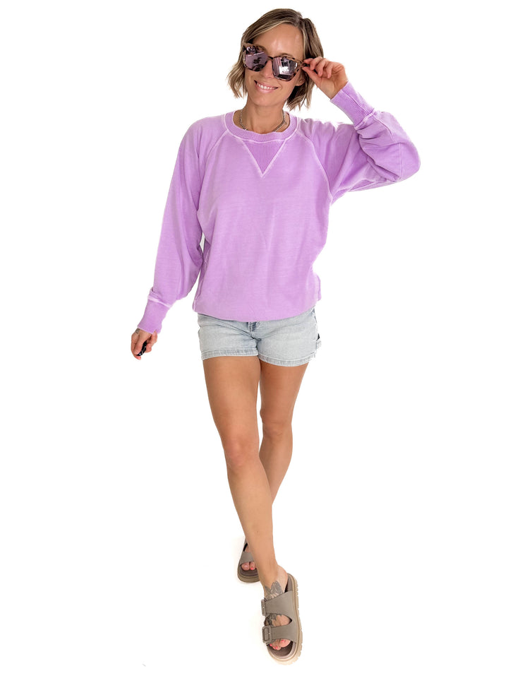 Lux French Terry Pullover- LAVENDER-FINAL SALE