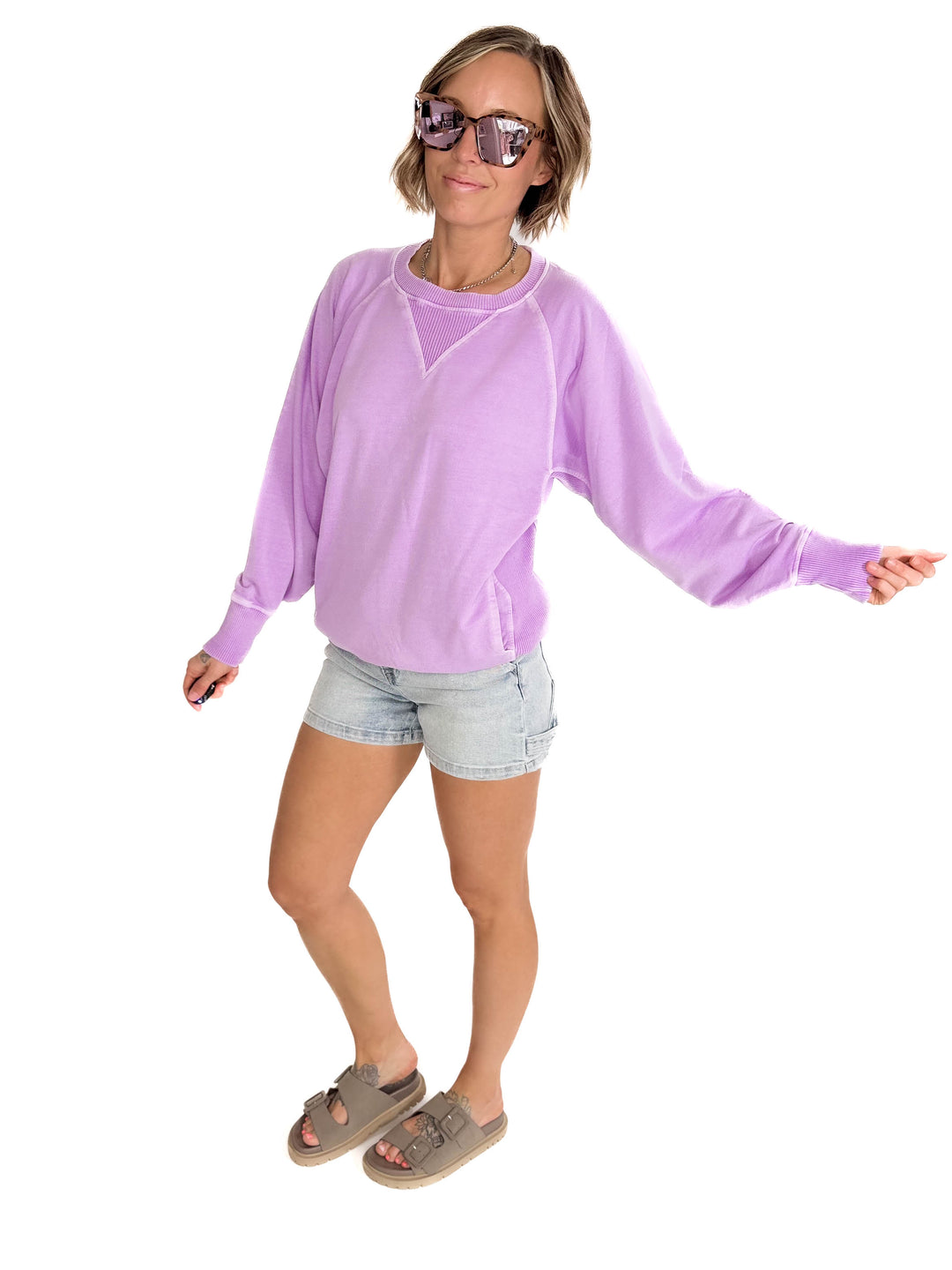 Lux French Terry Pullover- LAVENDER-FINAL SALE