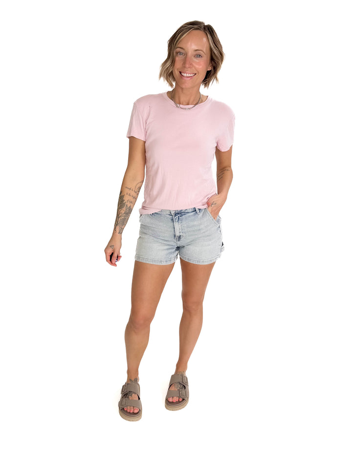 Shalena Soft Cotton Blend Tee- DUSTY PINK-FINAL SALE
