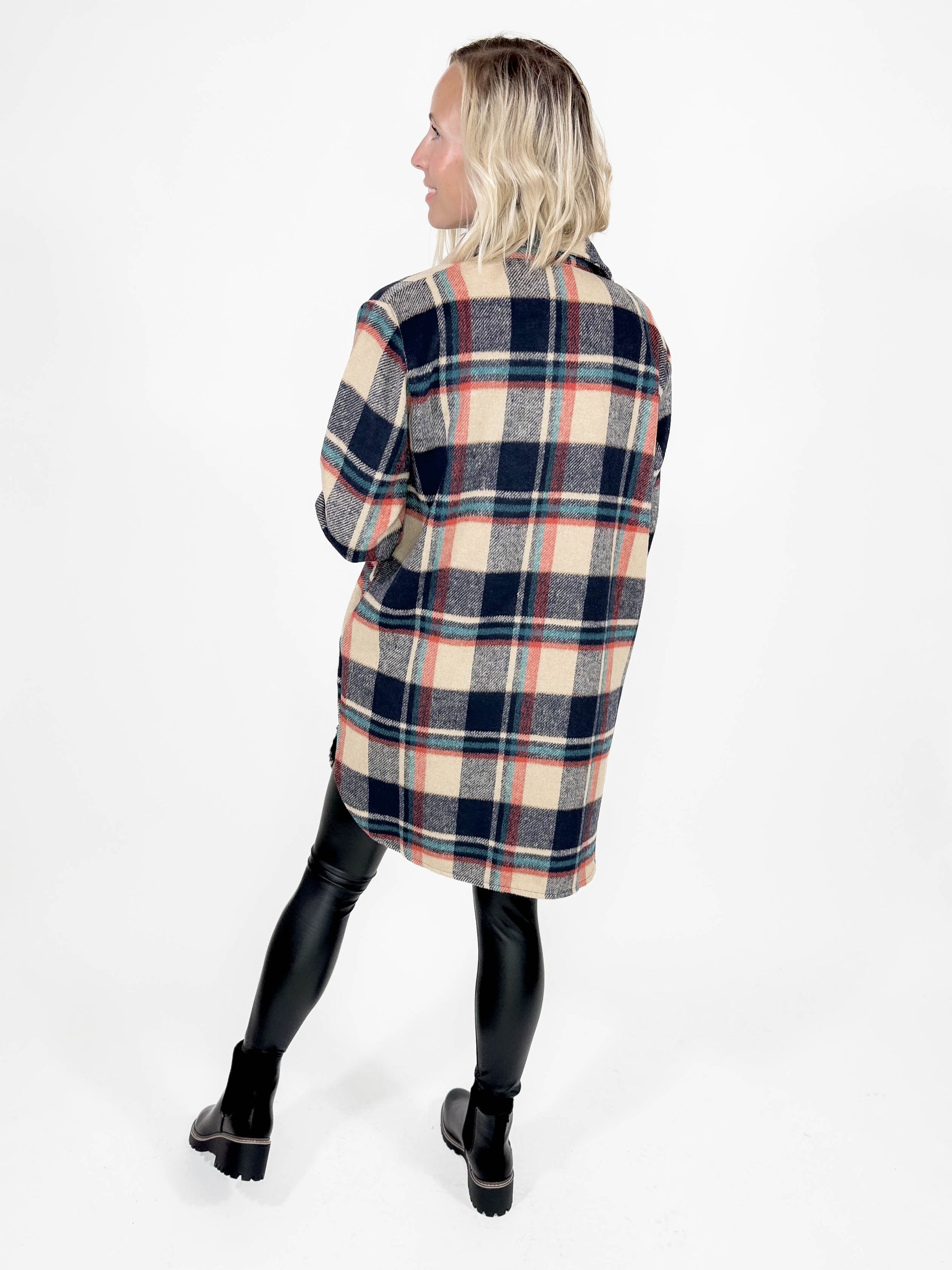 Renfrew Plaid Shacket- NAVY/TAUPE **PREORDER SEPT 30th**