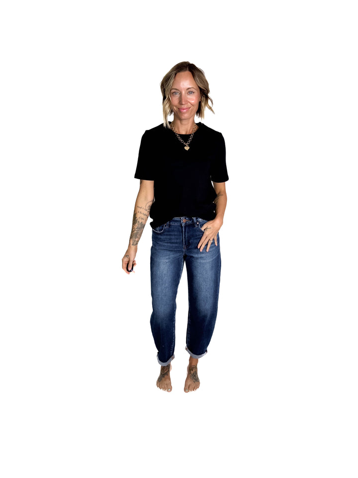 Only Freja Organic Cotton Structured Tee- BLACK