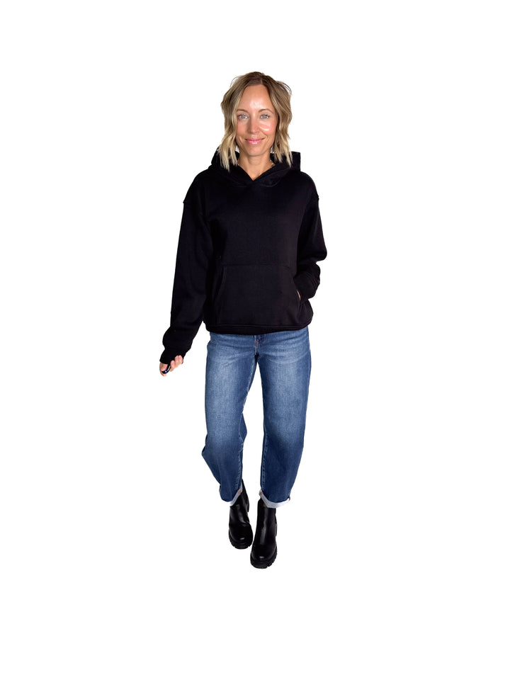 Jemma Classic Fleece Hoodie- BLACK