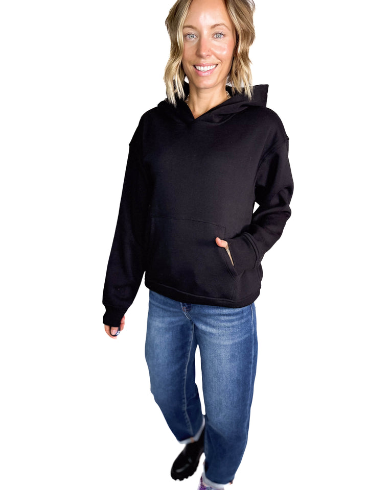 Jemma Classic Fleece Hoodie- BLACK