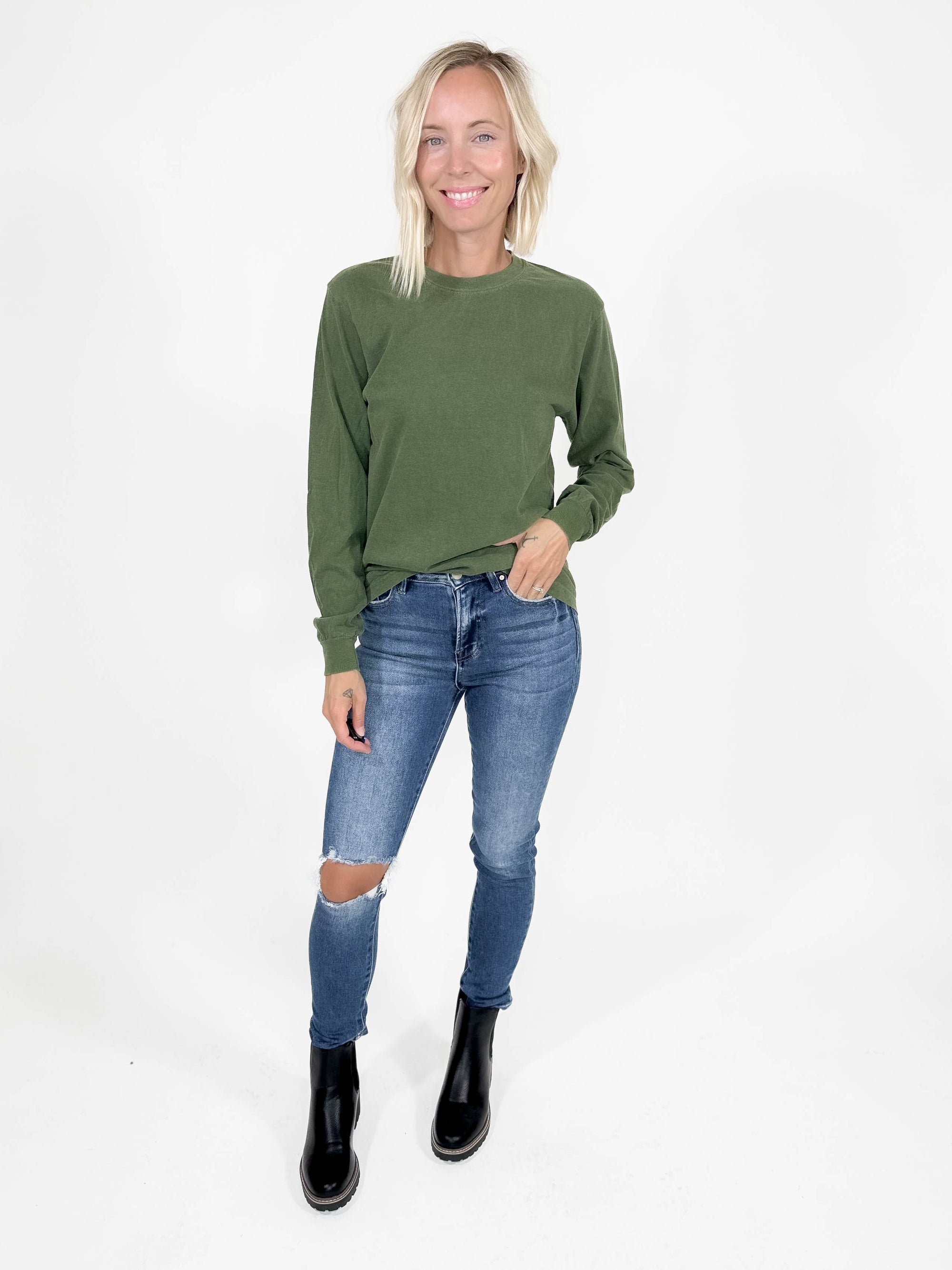 T+G Classic Washed Long Sleeve- HEMP