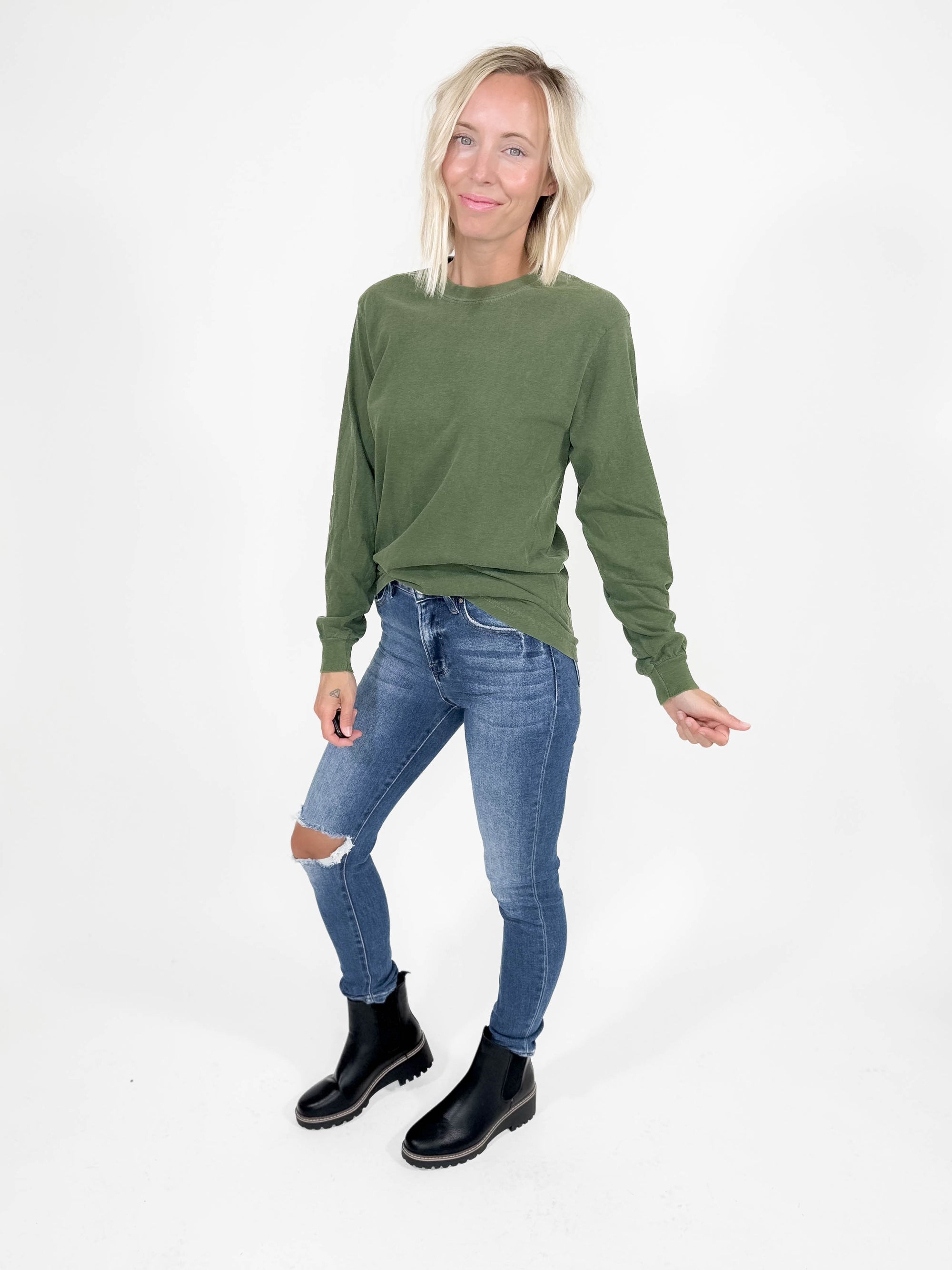 T+G Classic Washed Long Sleeve- HEMP