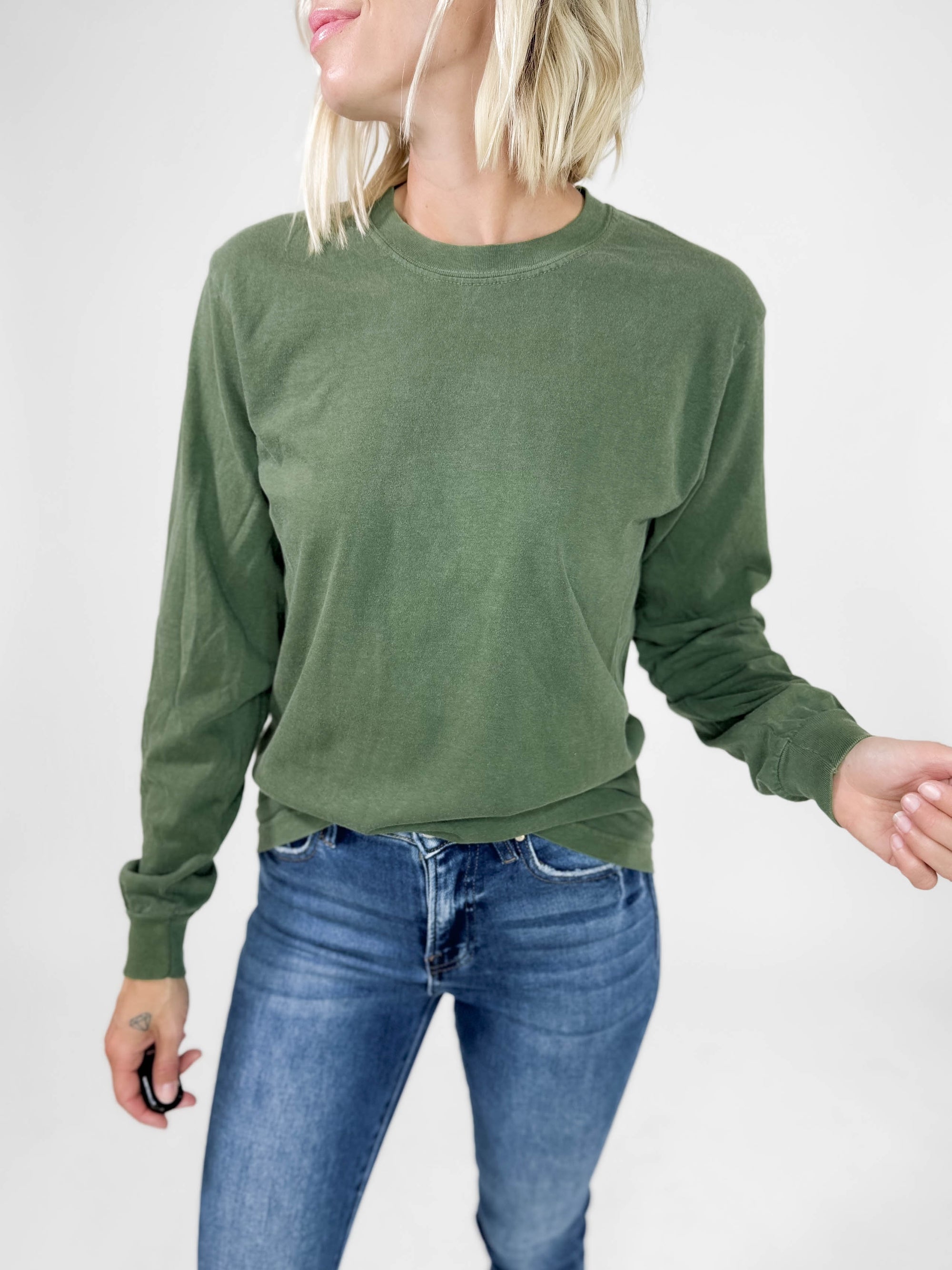 T+G Classic Washed Long Sleeve- HEMP