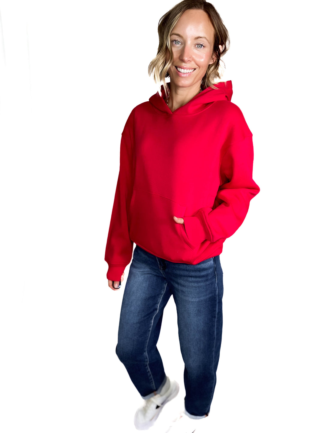 Jemma Classic Fleece Hoodie- RUBY