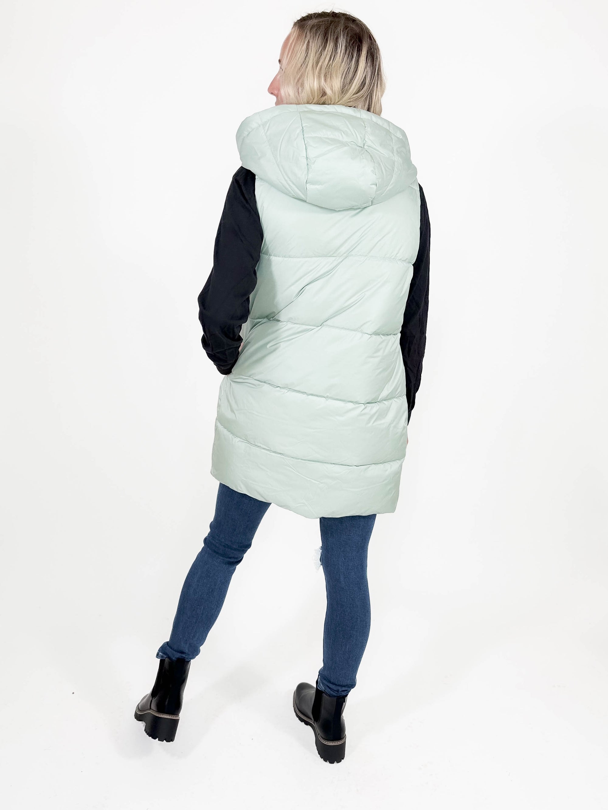 ONLY Washington Puffer Vest- AQUA GRAY