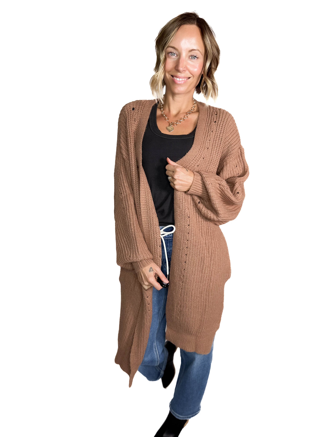 Arlo Soft Knit Cardigan- LATTE