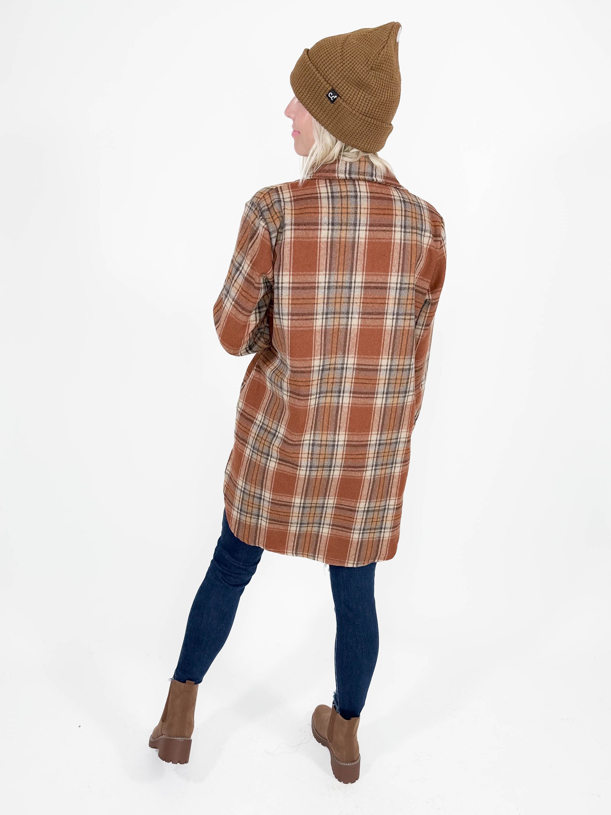 Renfrew Plaid Shacket- RUST