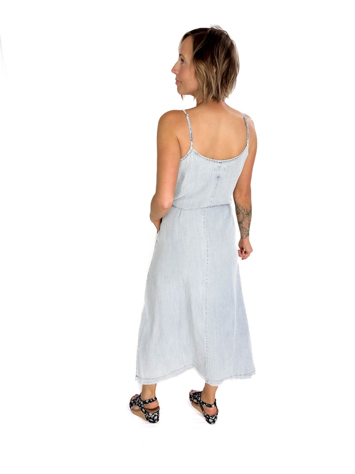 THREAD & SUPPLY Lyra Midi Dress- LIGHT WASH-FINAL SALE