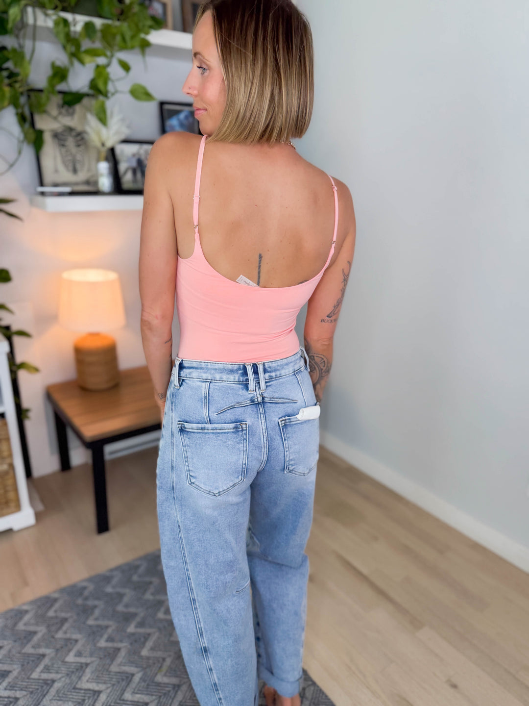 Liza Double Layered Seamless Bodysuit- PEACHES AND CREAM