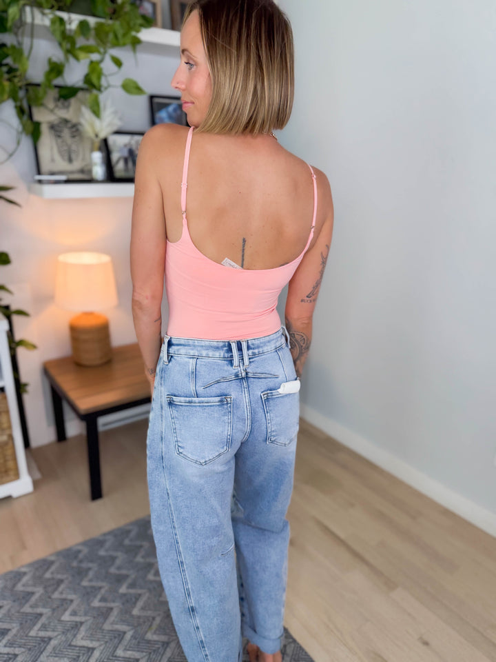 Liza Double Layered Seamless Bodysuit- PEACHES AND CREAM