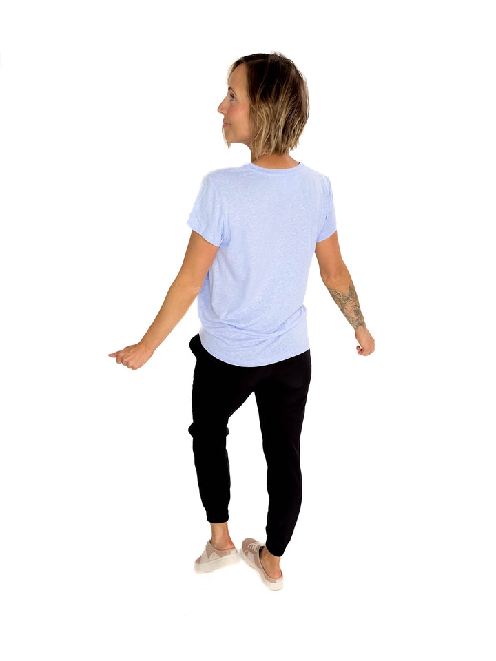 Solena Classic Round Hem Tee- CHAMBRAY-FINAL SALE