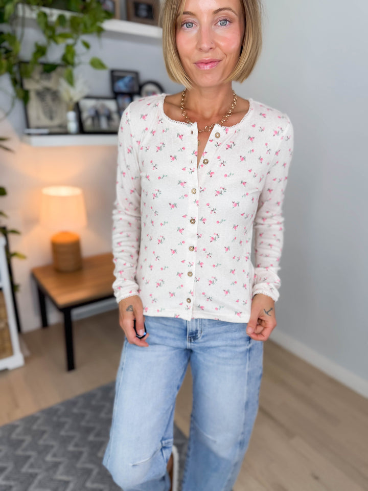 Florabelle Knit Cardigan- OATMEAL