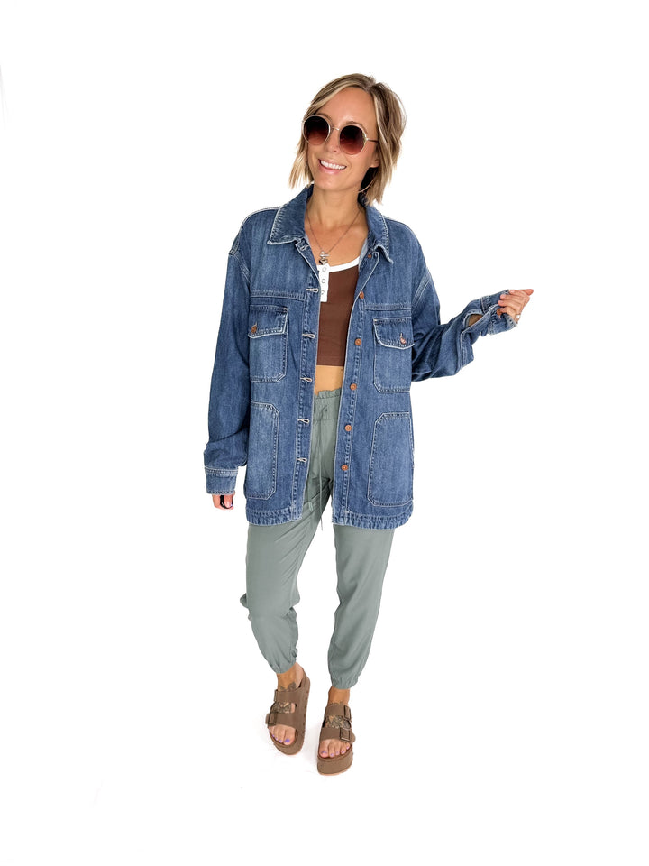 HIDDEN JEANS  Dakota Shacket- MEDIUM WASH-FINAL SALE