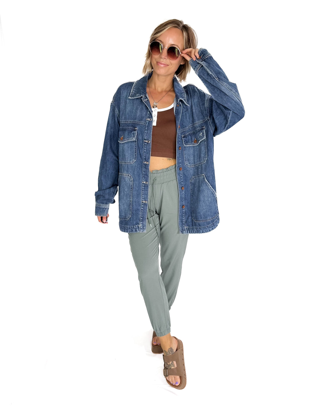 HIDDEN JEANS  Dakota Shacket- MEDIUM WASH-FINAL SALE