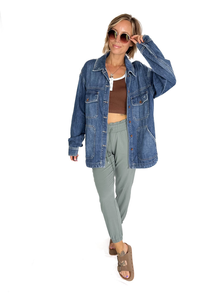 HIDDEN JEANS  Dakota Shacket- MEDIUM WASH-FINAL SALE