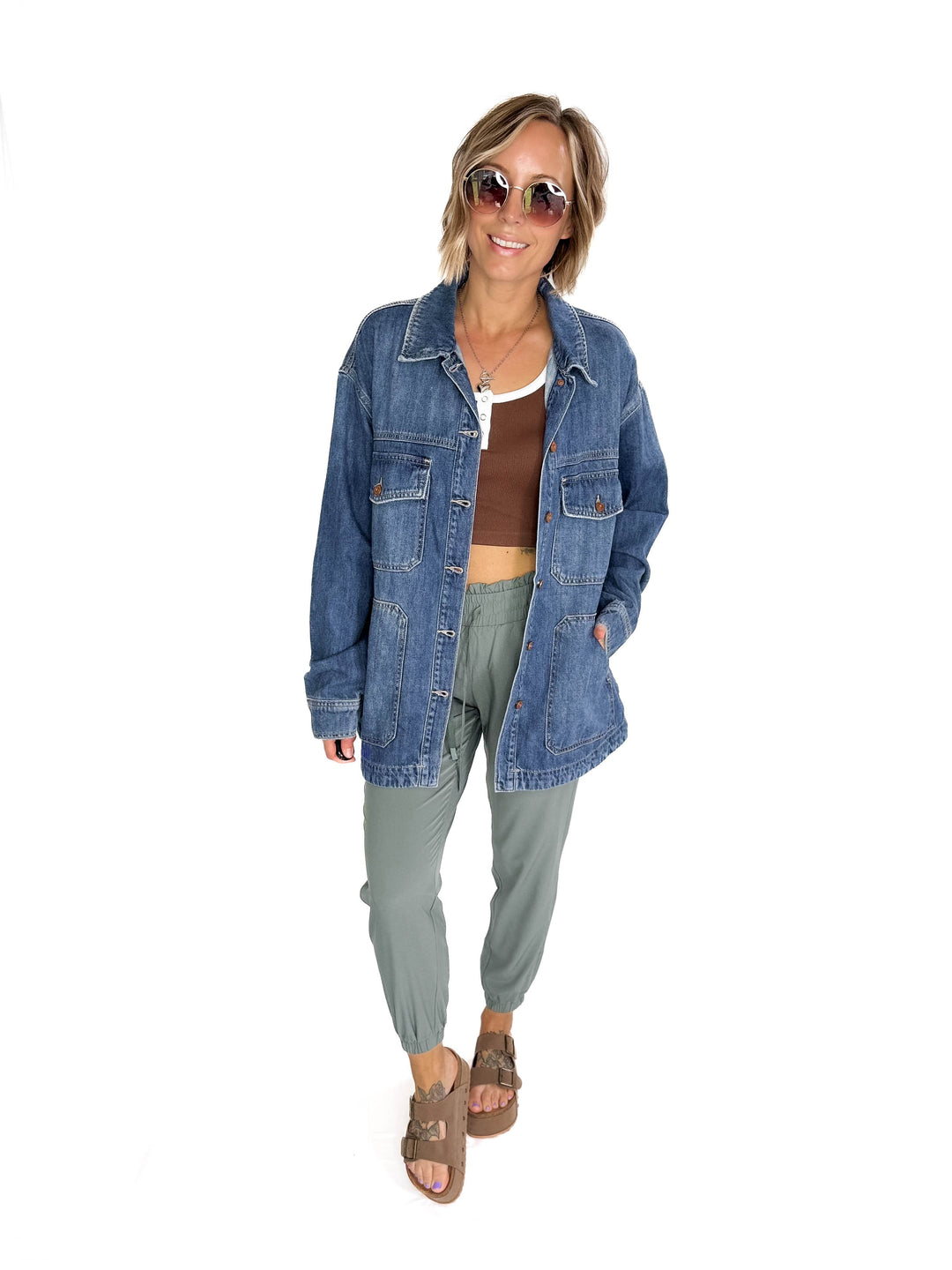 HIDDEN JEANS  Dakota Shacket- MEDIUM WASH-FINAL SALE
